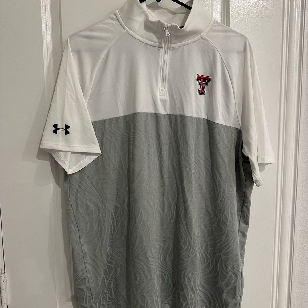 Texas Tech Under Armour Men's White and Gray Quarter-Zip Shirt